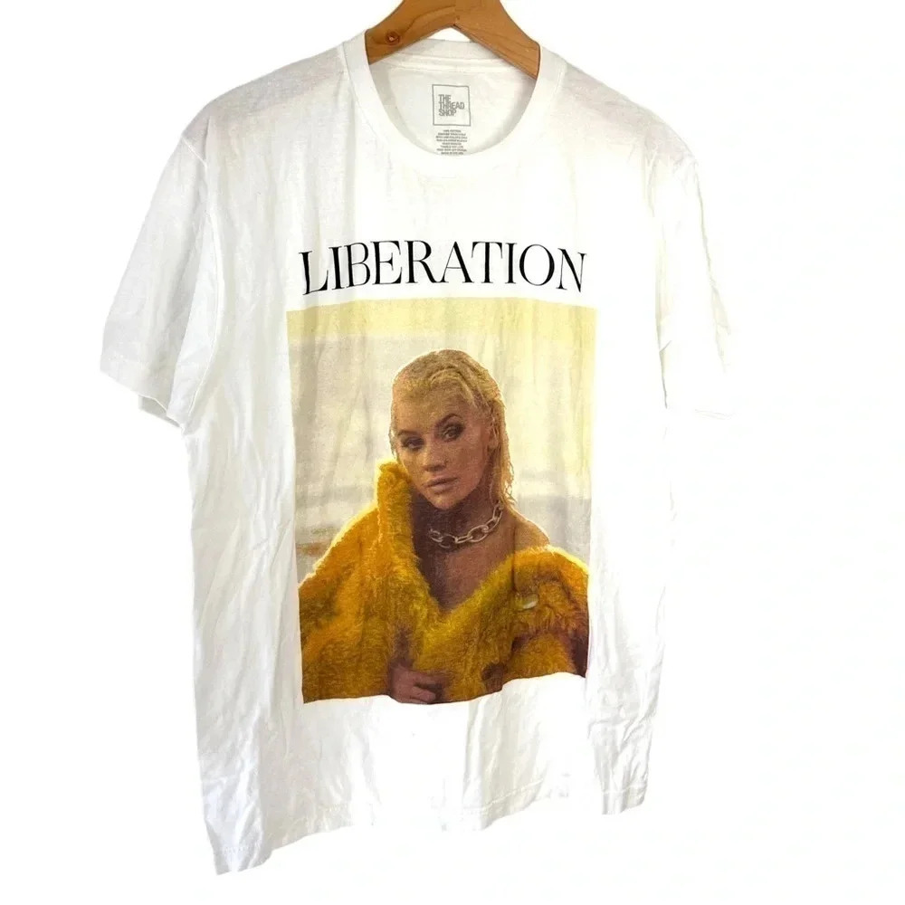 The Thread Shop Christina‎ Aguilera Liberation T-Shirt L White Graphic Tour Tee